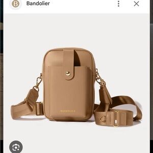 NEW Bandolier Dillon Crossbody Bag Smooth leather in tan and gold
